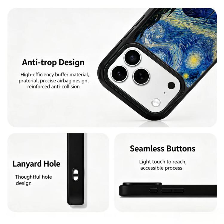 Custodia magnetica in silicone per telefono con stampa colorata, For iPhone 17 Pro Max