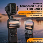 Pellicola protettiva in vetro temperato Sunnylife per DJI Osmo Pocket 4P / 4 / 3, Screen & Remote Film 2 Sets, Screen & Remote Film, Screen Film 2pcs, Screen Film
