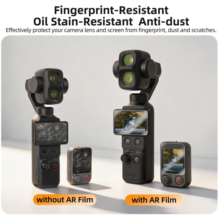 Pellicola protettiva in vetro temperato Sunnylife per DJI Osmo Pocket 4P / 4 / 3, Screen & Remote Film 2 Sets, Screen & Remote Film, Screen Film 2pcs, Screen Film