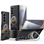 Custodia per telefono SULADA con texture a griglia di pixel in Kevlar e supporto magnetico girevole., For Galaxy Z Fold8 5G, For Galaxy Z Fold8 Ultra 5G, For Galaxy Z Fold7 5G