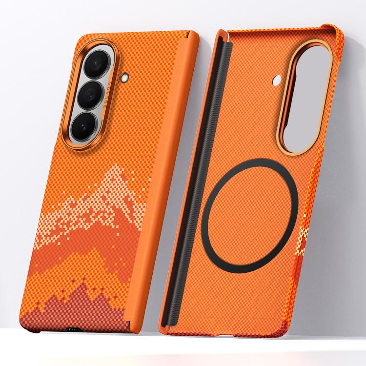 Custodia magnetica per telefono SULADA con texture a griglia di pixel in Kevlar., For Galaxy Z Fold8 5G, For Galaxy Z Fold8 Ultra 5G, For Galaxy Z Fold7 5G