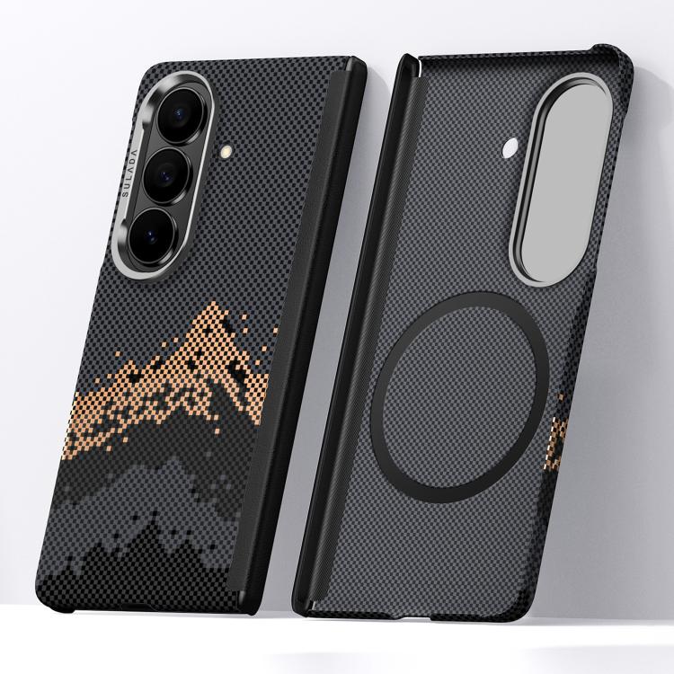 Custodia magnetica per telefono SULADA con texture a griglia di pixel in Kevlar., For Galaxy Z Fold8 5G, For Galaxy Z Fold8 Ultra 5G, For Galaxy Z Fold7 5G
