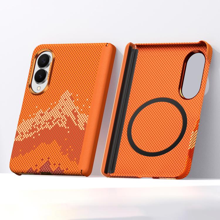 Custodia magnetica per telefono SULADA con texture a griglia di pixel in Kevlar., For Galaxy Z Fold8 5G, For Galaxy Z Fold8 Ultra 5G, For Galaxy Z Fold7 5G