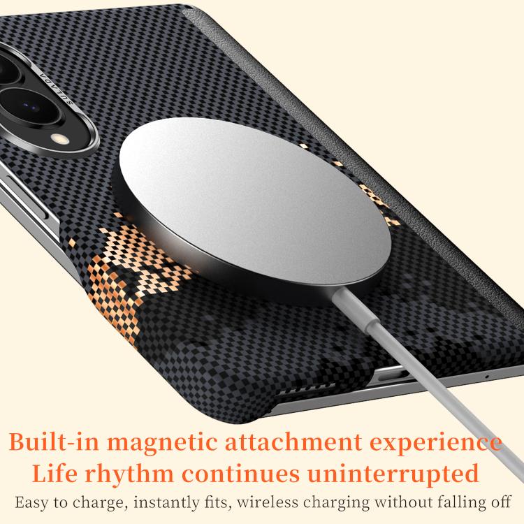 Custodia magnetica per telefono SULADA con texture a griglia di pixel in Kevlar., For Galaxy Z Fold8 5G, For Galaxy Z Fold8 Ultra 5G, For Galaxy Z Fold7 5G