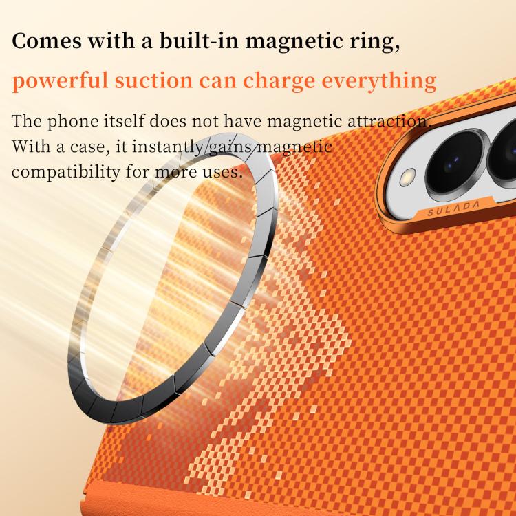 Custodia magnetica per telefono SULADA con texture a griglia di pixel in Kevlar., For Galaxy Z Fold8 5G, For Galaxy Z Fold8 Ultra 5G, For Galaxy Z Fold7 5G