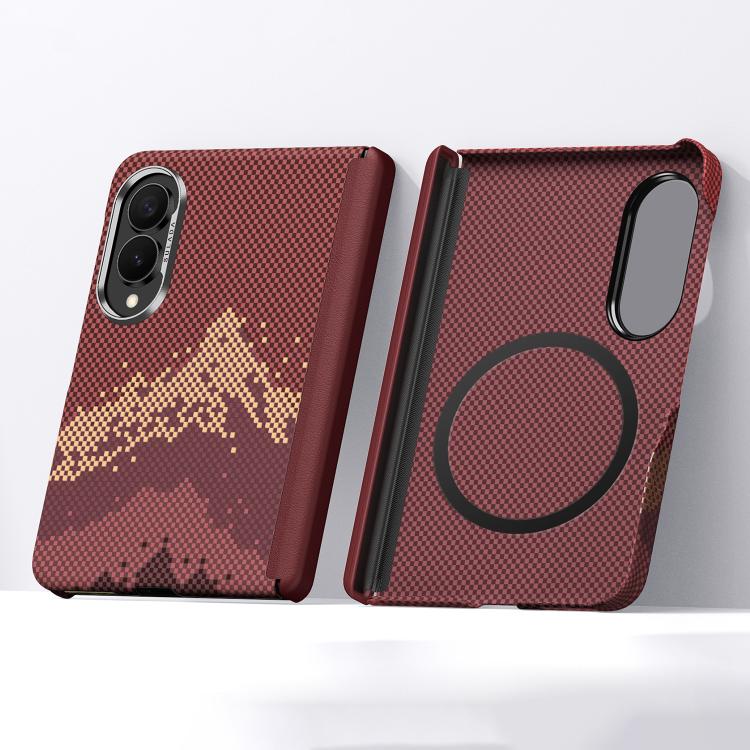 Custodia magnetica per telefono SULADA con texture a griglia di pixel in Kevlar., For Galaxy Z Fold8 5G, For Galaxy Z Fold8 Ultra 5G, For Galaxy Z Fold7 5G
