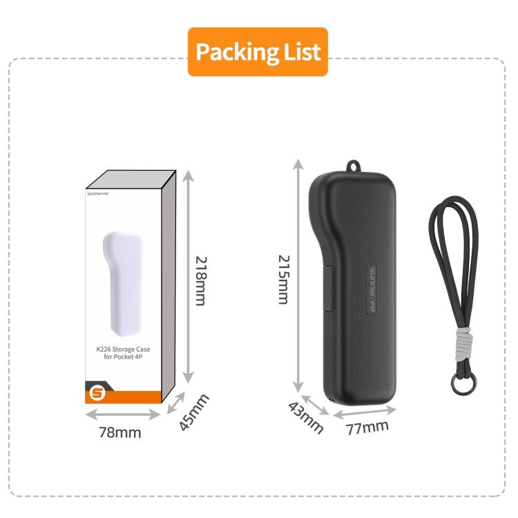 Sunnylife - Protezione per fotocamera gimbal con cordino, custodia protettiva antiurto e scatola di conservazione, For DJI Osmo Pocket 4P