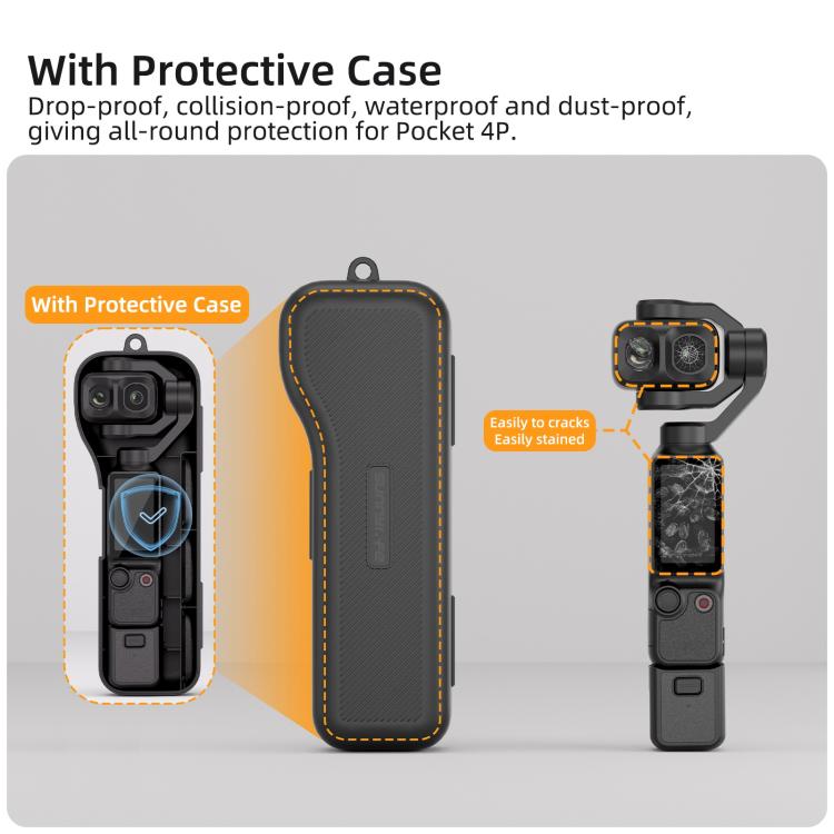 Sunnylife - Protezione per fotocamera gimbal con cordino, custodia protettiva antiurto e scatola di conservazione, For DJI Osmo Pocket 4P
