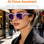 Occhiali intelligenti XK One Pro con intelligenza artificiale per la traduzione automatica, fotocamera HD da 8 MP, registrazione video, trasmissione Wi-Fi e assistente vocale AI., 8MP Camera