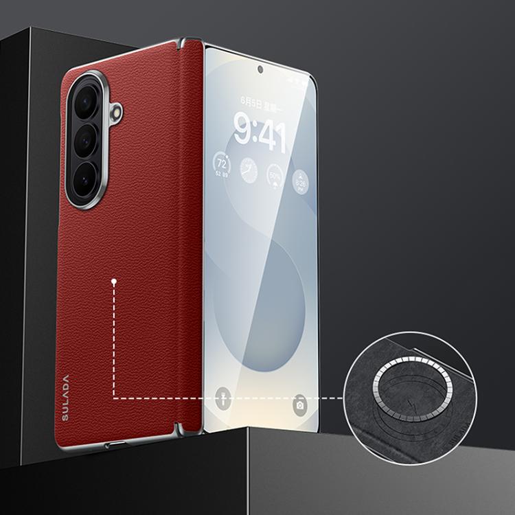 Custodia per telefono SULADA senza cornice, in pelle bovina con strato superiore superiore., For Galaxy Z Fold8 5G, For Galaxy Z Fold8 Ultra 5G