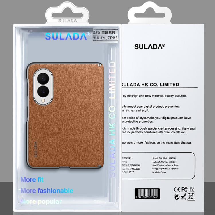 Custodia per telefono SULADA senza cornice, in pelle bovina con strato superiore superiore., For Galaxy Z Fold8 5G, For Galaxy Z Fold8 Ultra 5G