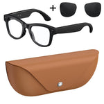 Occhiali intelligenti AI M02X Pro Max con fotocamera HD da 8 MP, registrazione video, trasmissione Wi-Fi e assistente vocale AI., Sunglasses + Anti Blue Light Lens, Gradient Lenses
