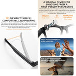 Occhiali intelligenti AI M02X Pro Max con fotocamera HD da 8 MP, registrazione video, trasmissione Wi-Fi e assistente vocale AI., Sunglasses + Anti Blue Light Lens, Gradient Lenses