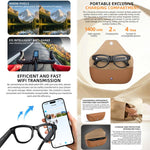 Occhiali intelligenti AI M02X Pro Max con fotocamera HD da 8 MP, registrazione video, trasmissione Wi-Fi e assistente vocale AI., Sunglasses + Anti Blue Light Lens, Gradient Lenses