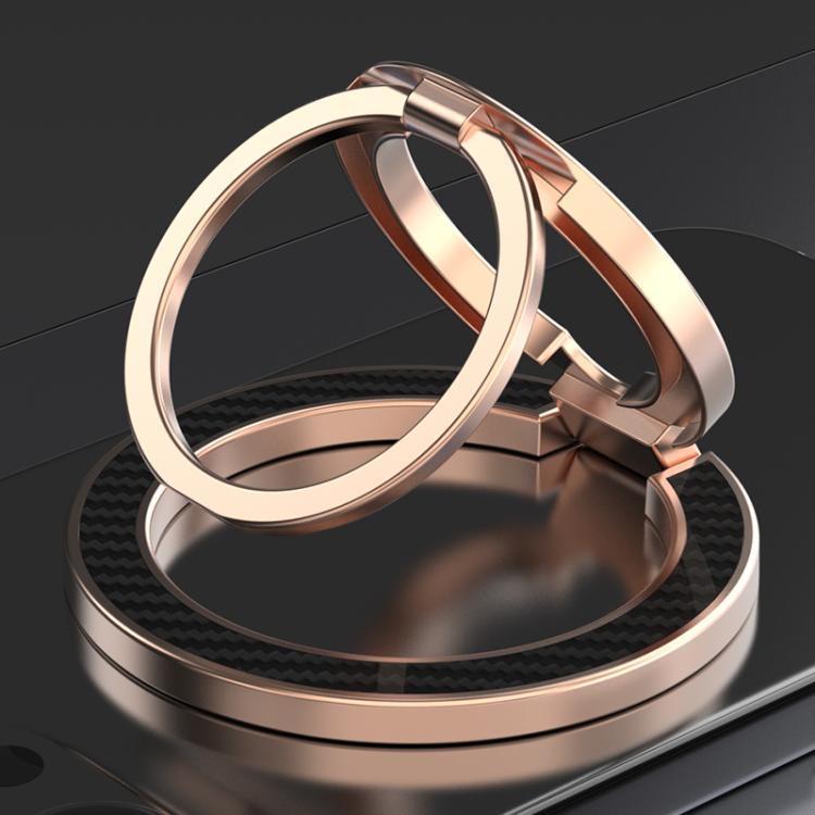 Supporto per telefono con fibbia ad anello magnetica a doppia asse con texture in fibra di carbonio