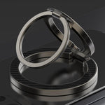 Supporto per telefono con fibbia ad anello magnetica a doppia asse con texture in fibra di carbonio