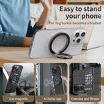 Supporto per telefono con fibbia ad anello magnetica a doppia asse con texture in fibra di carbonio