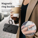 Supporto per telefono con fibbia ad anello magnetica a doppia asse con texture in fibra di carbonio