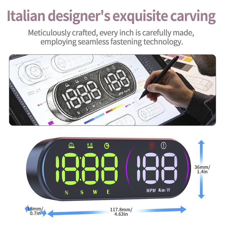 Display GPS per auto G26, display head-up con tachimetro e supporto a ventosa, G26