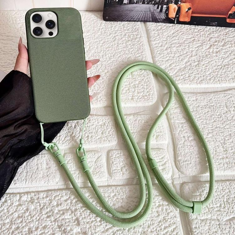 Custodia magnetica per telefono con texture in tessuto tecnico e tracolla., For iPhone 15 Pro Max, For iPhone 15 Pro, For iPhone 15 Plus, For iPhone 15