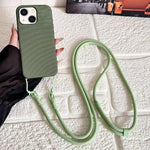 Custodia magnetica per telefono con texture in tessuto tecnico e tracolla., For iPhone 15 Pro Max, For iPhone 15 Pro, For iPhone 15 Plus, For iPhone 15