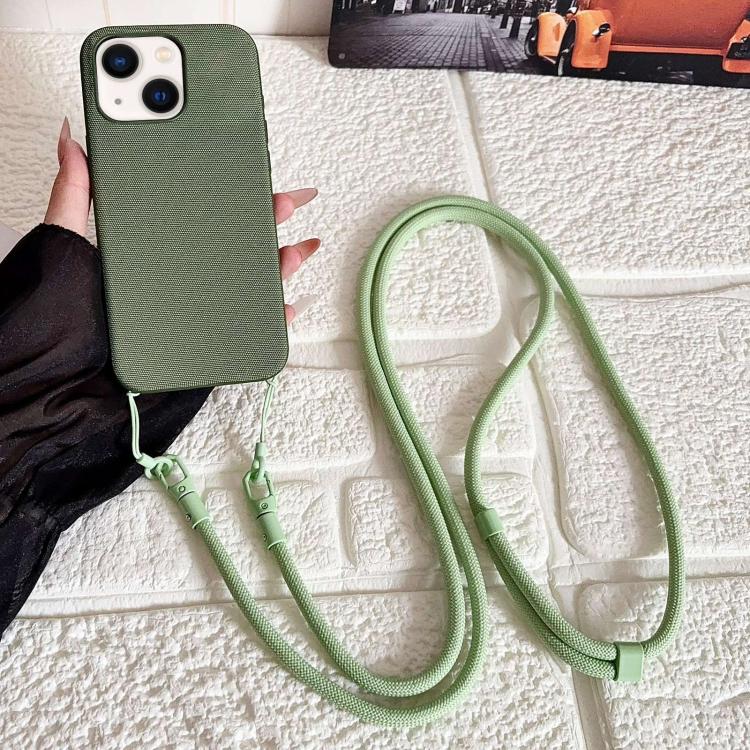Custodia magnetica per telefono con texture in tessuto tecnico e tracolla., For iPhone 15 Pro Max, For iPhone 15 Pro, For iPhone 15 Plus, For iPhone 15
