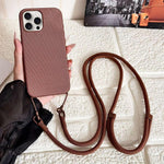Custodia magnetica per telefono con texture in tessuto tecnico e tracolla., For iPhone 14 Plus, For iPhone 14, For iPhone 14 Pro, For iPhone 14 Pro Max