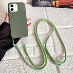 Custodia magnetica per telefono con texture in tessuto tecnico e tracolla., For iPhone 13 Pro Max, For iPhone 13 Pro, For iPhone 13, For iPhone 12