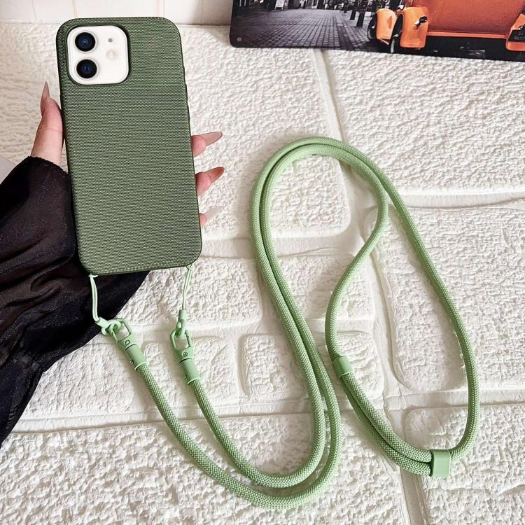 Custodia magnetica per telefono con texture in tessuto tecnico e tracolla., For iPhone 13 Pro Max, For iPhone 13 Pro, For iPhone 13, For iPhone 12
