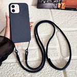 Custodia magnetica per telefono con texture in tessuto tecnico e tracolla., For iPhone 13 Pro Max, For iPhone 13 Pro, For iPhone 13, For iPhone 12