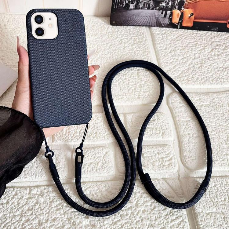 Custodia magnetica per telefono con texture in tessuto tecnico e tracolla., For iPhone 13 Pro Max, For iPhone 13 Pro, For iPhone 13, For iPhone 12