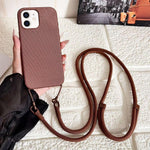 Custodia magnetica per telefono con texture in tessuto tecnico e tracolla., For iPhone 13 Pro Max, For iPhone 13 Pro, For iPhone 13, For iPhone 12