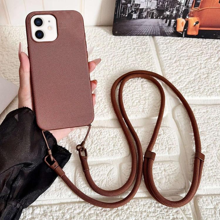 Custodia magnetica per telefono con texture in tessuto tecnico e tracolla., For iPhone 13 Pro Max, For iPhone 13 Pro, For iPhone 13, For iPhone 12