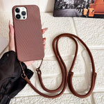 Custodia magnetica per telefono con texture in tessuto tecnico e tracolla., For iPhone 12 Pro Max, For iPhone 12 Pro
