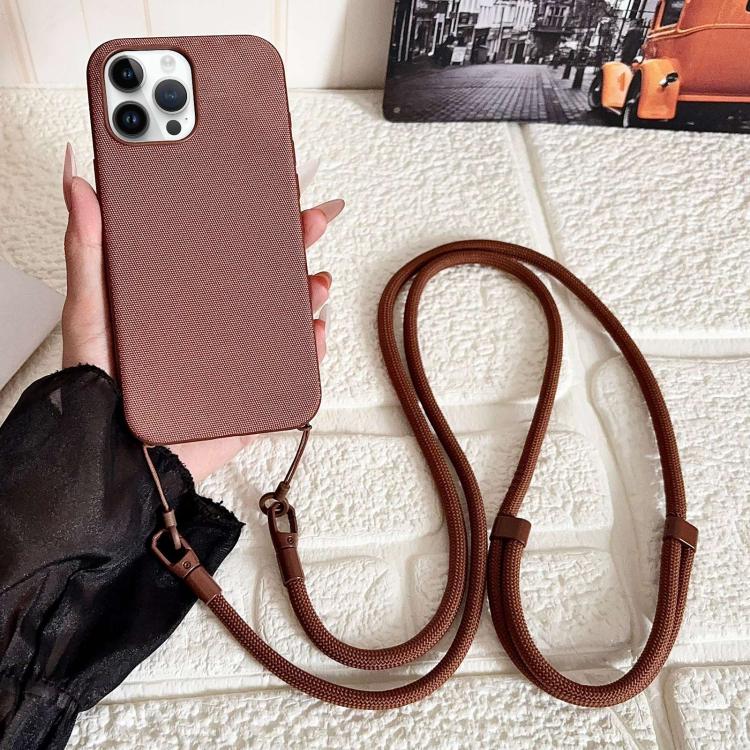 Custodia magnetica per telefono con texture in tessuto tecnico e tracolla., For iPhone 12 Pro Max, For iPhone 12 Pro