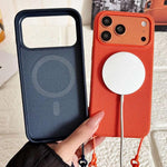 Custodia magnetica per telefono con texture in tessuto tecnico e tracolla., For iPhone 15 Pro Max, For iPhone 15 Pro, For iPhone 15 Plus, For iPhone 15