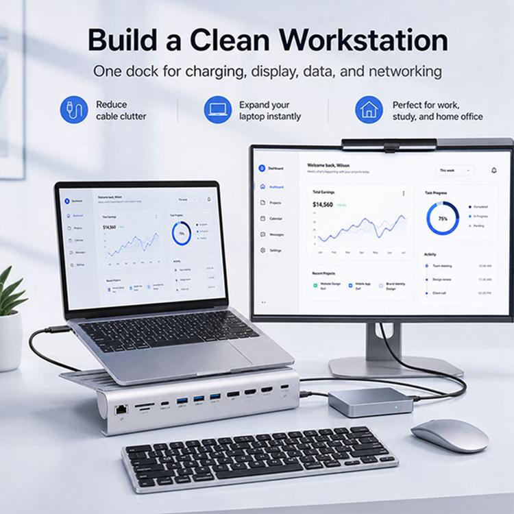 BYL-2601 Supporto multifunzione 11 in 1 per laptop con docking station
