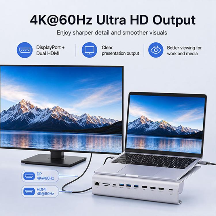 BYL-2601 Supporto multifunzione 11 in 1 per laptop con docking station