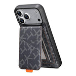 ESEBLE E5 - Porta carte staccabile con motivo a lettere, custodia magnetica RFID per telefono, For iPhone 17 Pro Max, For iPhone 17 Pro, For iPhone 17, For iPhone 16 Pro Max, For iPhone 16 Pro, For iPhone 16