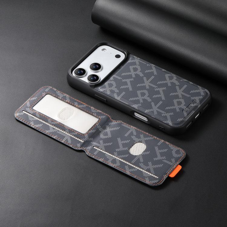 ESEBLE E5 - Porta carte staccabile con motivo a lettere, custodia magnetica RFID per telefono, For iPhone 17 Pro Max, For iPhone 17 Pro, For iPhone 17, For iPhone 16 Pro Max, For iPhone 16 Pro, For iPhone 16