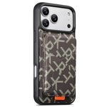 ESEBLE E5 - Porta carte staccabile con motivo a lettere, custodia magnetica RFID per telefono, For iPhone 17 Pro Max, For iPhone 17 Pro, For iPhone 17, For iPhone 16 Pro Max, For iPhone 16 Pro, For iPhone 16