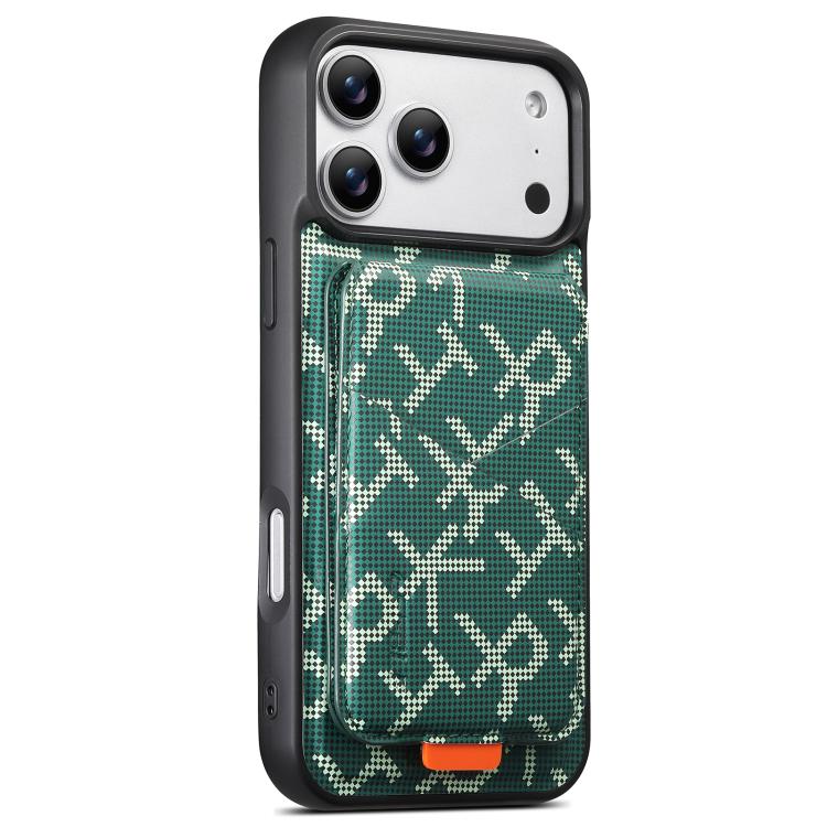 ESEBLE E5 - Porta carte staccabile con motivo a lettere, custodia magnetica RFID per telefono, For iPhone 17 Pro Max, For iPhone 17 Pro, For iPhone 17, For iPhone 16 Pro Max, For iPhone 16 Pro, For iPhone 16