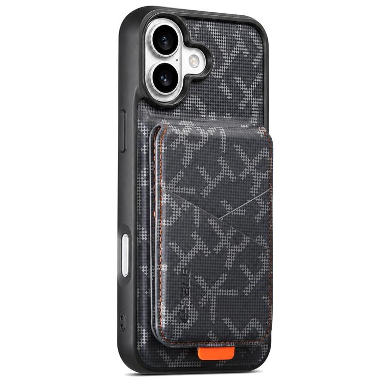 ESEBLE E5 - Porta carte staccabile con motivo a lettere, custodia magnetica RFID per telefono, For iPhone 17 Pro Max, For iPhone 17 Pro, For iPhone 17, For iPhone 16 Pro Max, For iPhone 16 Pro, For iPhone 16