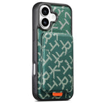 ESEBLE E5 - Porta carte staccabile con motivo a lettere, custodia magnetica RFID per telefono, For iPhone 17 Pro Max, For iPhone 17 Pro, For iPhone 17, For iPhone 16 Pro Max, For iPhone 16 Pro, For iPhone 16