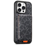 ESEBLE E5 - Porta carte staccabile con motivo a lettere, custodia magnetica RFID per telefono, For iPhone 15 Pro Max, For iPhone 15 Pro, For iPhone 15