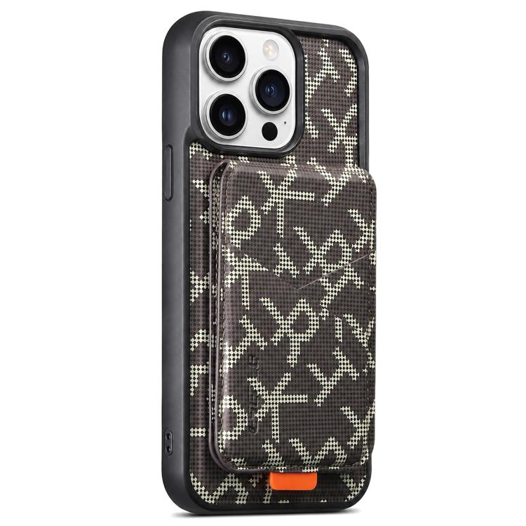 ESEBLE E5 - Porta carte staccabile con motivo a lettere, custodia magnetica RFID per telefono, For iPhone 15 Pro Max, For iPhone 15 Pro, For iPhone 15