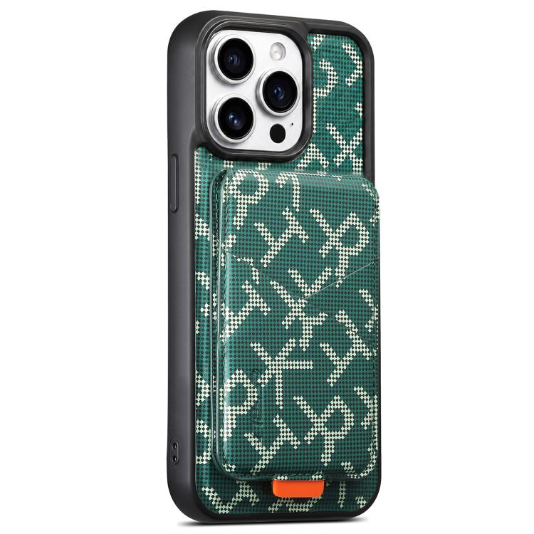 ESEBLE E5 - Porta carte staccabile con motivo a lettere, custodia magnetica RFID per telefono, For iPhone 15 Pro Max, For iPhone 15 Pro, For iPhone 15