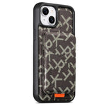 ESEBLE E5 - Porta carte staccabile con motivo a lettere, custodia magnetica RFID per telefono, For iPhone 15 Pro Max, For iPhone 15 Pro, For iPhone 15