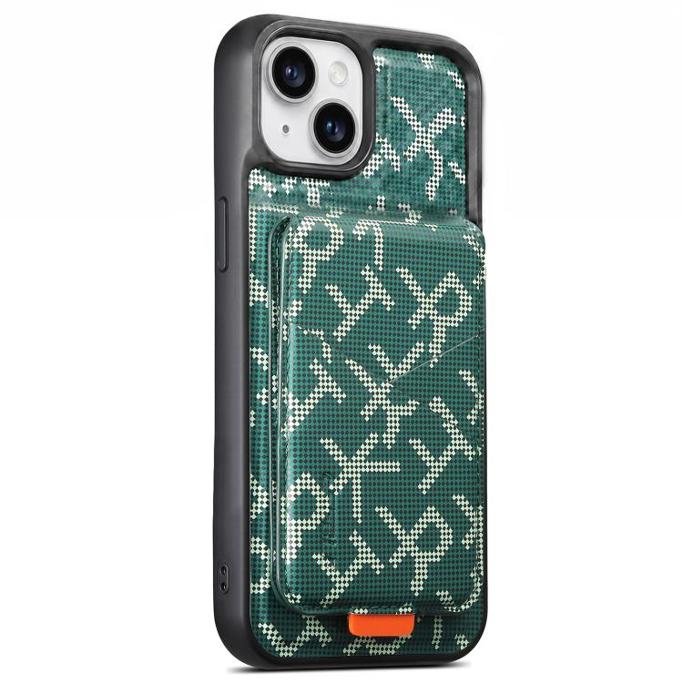 ESEBLE E5 - Porta carte staccabile con motivo a lettere, custodia magnetica RFID per telefono, For iPhone 15 Pro Max, For iPhone 15 Pro, For iPhone 15
