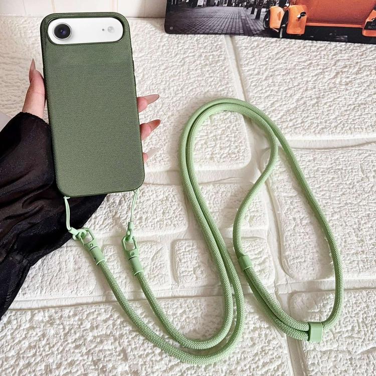 Custodia magnetica per telefono con texture in tessuto tecnico, pulsante AI e tracolla., For iPhone 17, For iPhone Air, For iPhone 16 Pro Max, For iPhone 16 Pro